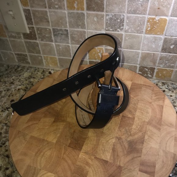 Kenneth Cole New York Black Italian Leather Belt #0405 SZ 34/85 - Picture 5 of 9